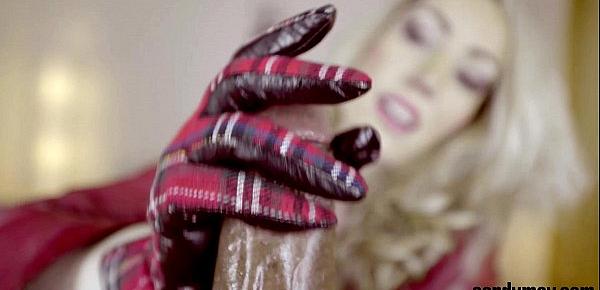  Candy May - Strokes BBC with leather gloves